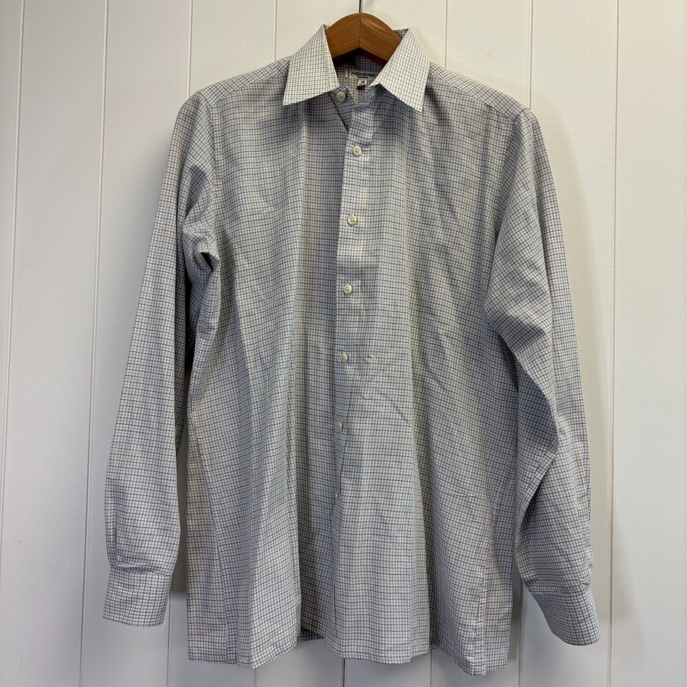 Vintage Yves Saint Laurent Button Down Shirt Mens Size 16 34-35 Classic Office
